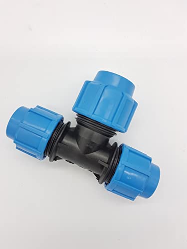 PP-Fitting Reduzier T-Stück 20mm x 16mm x 20mm 16 bar DVGW Klemmverbinder Verschraubung PE-Rohr von Georg Fischer