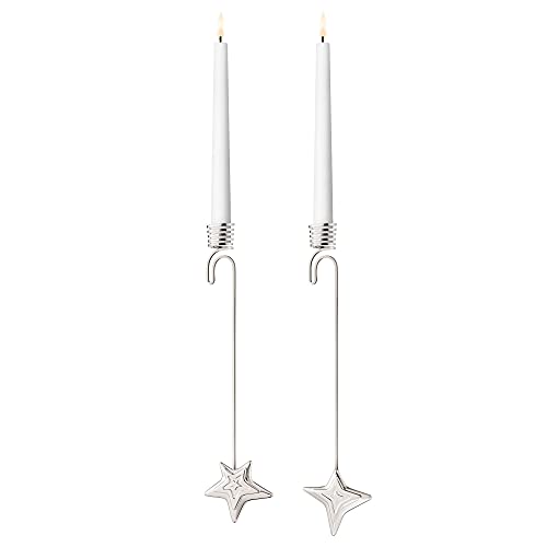 Georg Jensen 2021 Christmas Tree Candleholders Four & Five Point Star, Set of 2 Colour: Georg Jensen Palladium von Georg Jensen