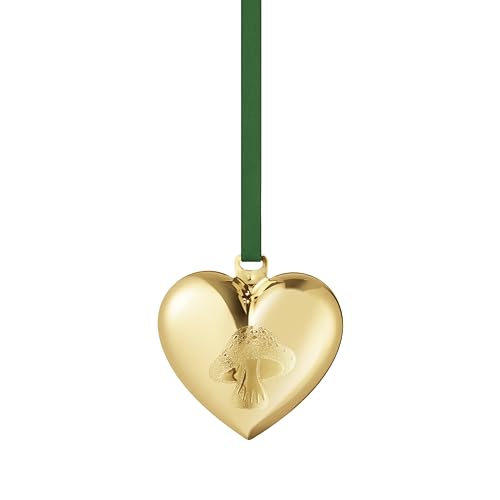 Georg Jensen 2023 Herz Geformt Weihnachtsschmuck in Gold Messing - Feiertag Saisonal Hängende Dekoration - Entworfen von Sanne Lund Traberg von Georg Jensen