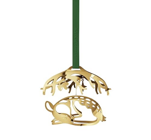 Georg Jensen 2023 Weihnachtsmobile Schlafender Hirsch Ornament - 18 Karat Gold Plattiertem Messing - Hängende Dekoration von Sanne Lund Traberg von Georg Jensen