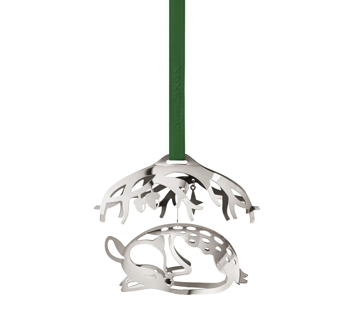 Georg Jensen Christbaumschmuck Mobile Schlafendes Reh Palladiumauflage von Georg Jensen