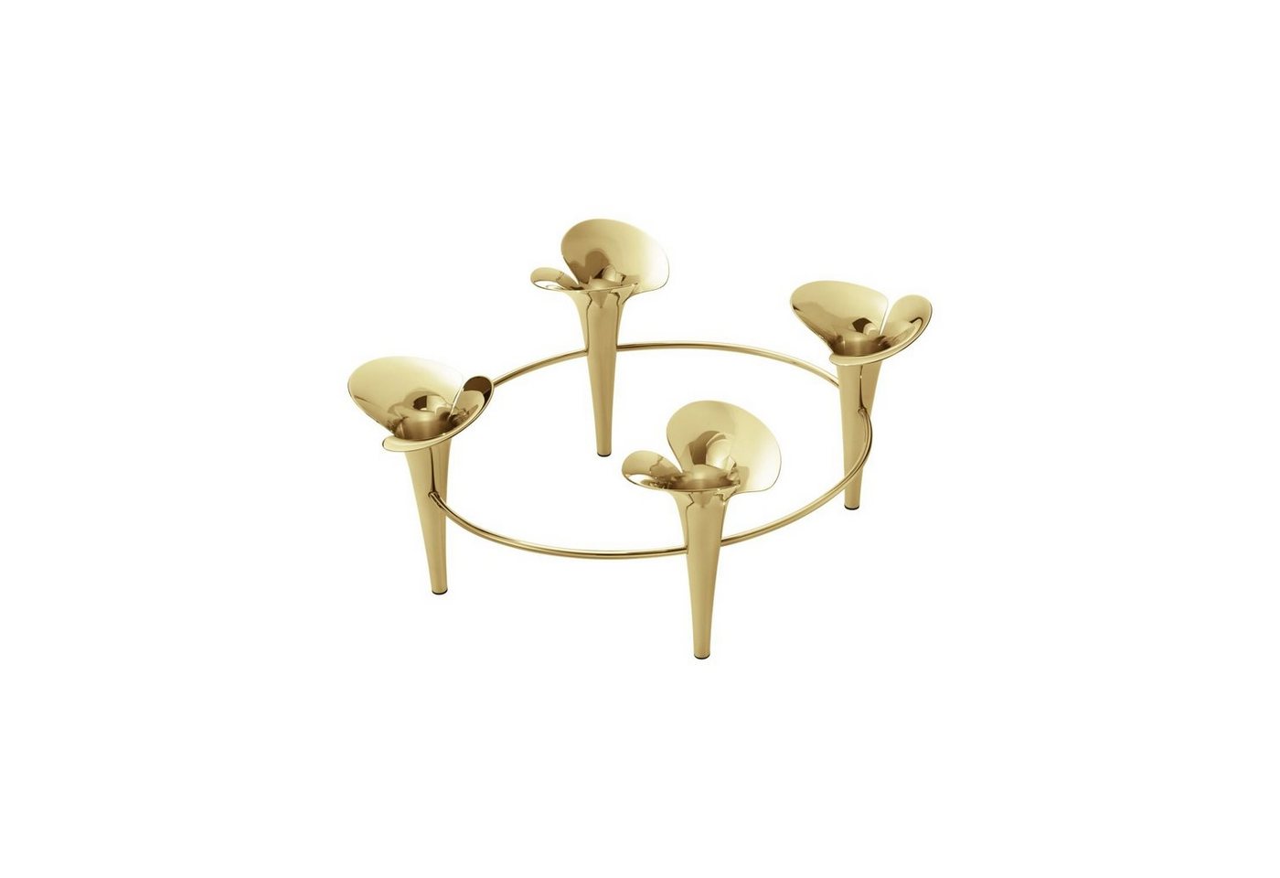 Georg Jensen Kerzenhalter Bloom Botanica Goldfarben von Georg Jensen