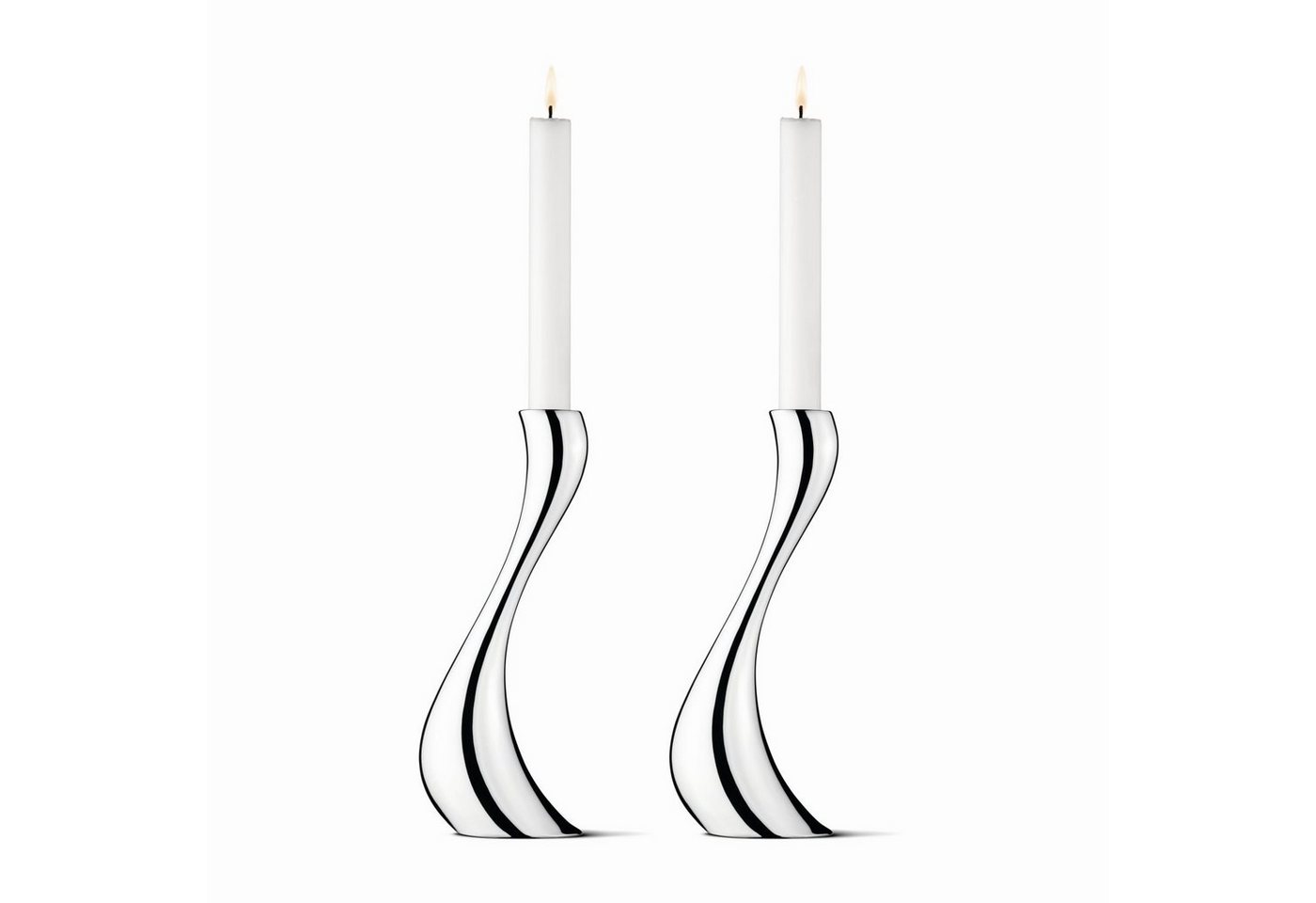 Georg Jensen Kerzenhalter Cobra Groß 2er Set von Georg Jensen