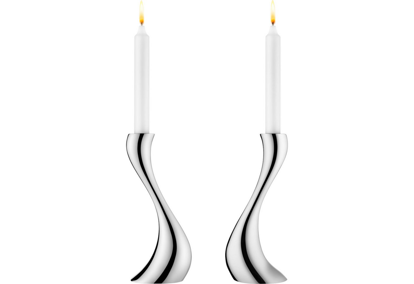 Georg Jensen Kerzenhalter Georg Jensen Cobra Kerzenhalter, 2er Set von Georg Jensen