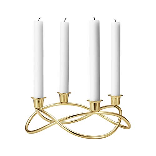 Georg Jensen Season Kerzenständer, Vergoldet von Georg Jensen