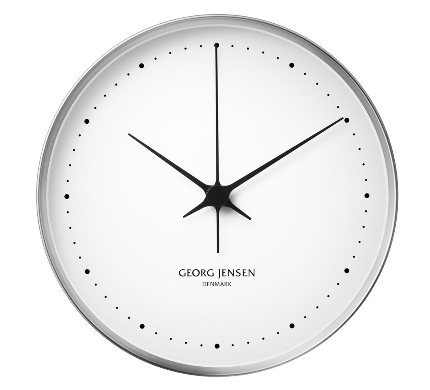 Georg Jensen Wanduhr Henning Koppel Ø 30 cm stahl, weiß Designklassiker von Georg Jensen