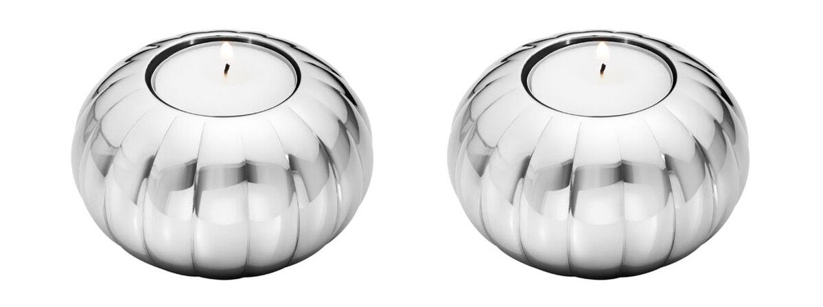 Teelichthalter 2er-Set Bernadotte edelstahl Teelichthalter 2er-Set Bernadotte edelstahl von Georg Jensen