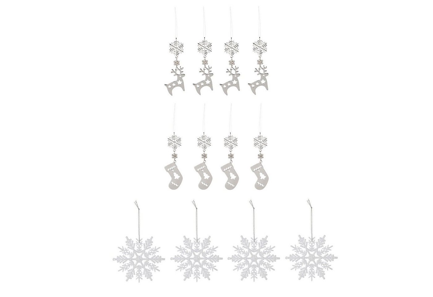 Georg Stiels Dekoobjekt aus Kunststoff, in drei Designs, für Weihnachtsbäume oder als Fensterschmuck, 12er-Set von Georg Stiels