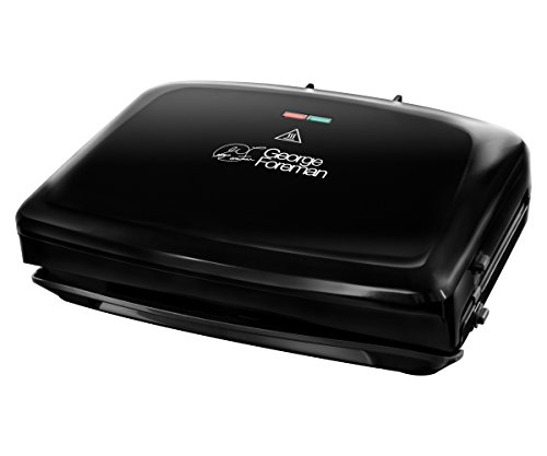 George Foreman 24330-56 Family Fitnessgrill, Kontaktgrill, Panini- und Sandwichgrill, 32,5 x 18 cm große Grillfläche, schwarz von George Foreman