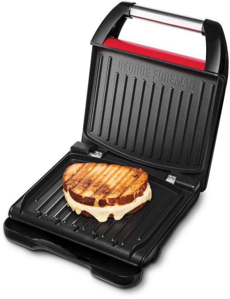 George Foreman Kontaktgrill Steel Familiy Fitnessgrill Rot 25040-56, 1650 W von George Foreman