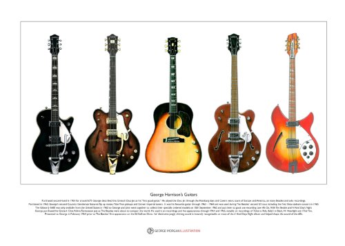 George Harrison's Gitarren limitierte Fine Art Print A3-Format von George Morgan Illustration