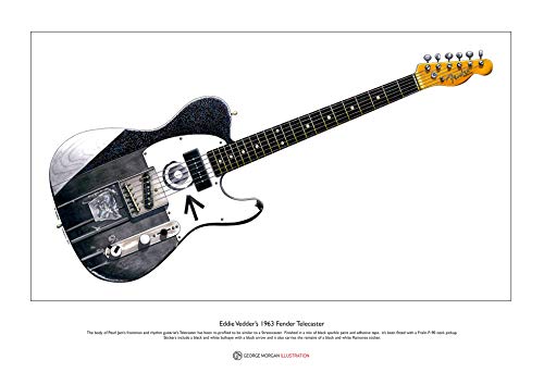 George Morgan Illustration Eddie Vedder Fender Telecaster Limitierte Auflage Fine Art Print A3 Größe von George Morgan Illustration