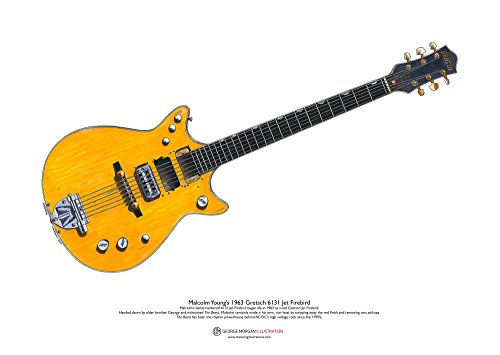 George Morgan Illustration Malcolm Young’s 1963 Gretsch 6131 Jet Firebird KUNSTPOSTER A3-Format von George Morgan Illustration