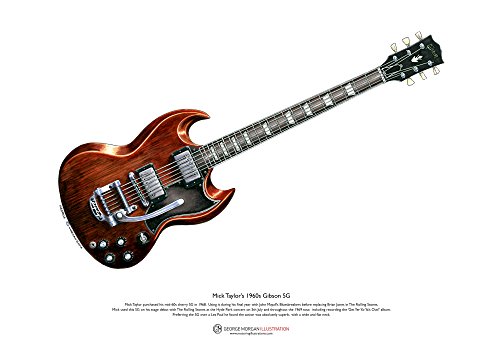 George Morgan Illustration Mick Taylor's Gibson SG ART POSTER A3-Format von George Morgan Illustration