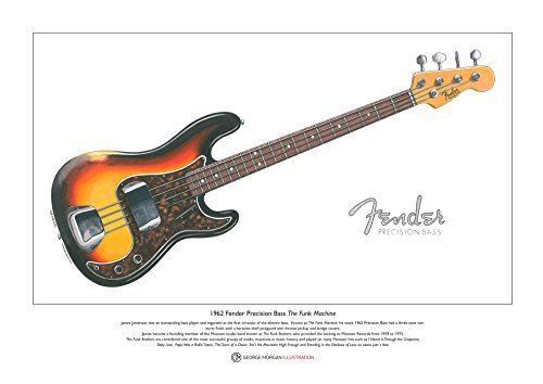 James Jamerson's 1962 Fender Precision Bass limitierte Fine Art Print A3-Format von George Morgan Illustration