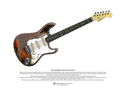 Rory Gallagher Fender Stratocaster ART POSTER A3-Format von George Morgan Illustration