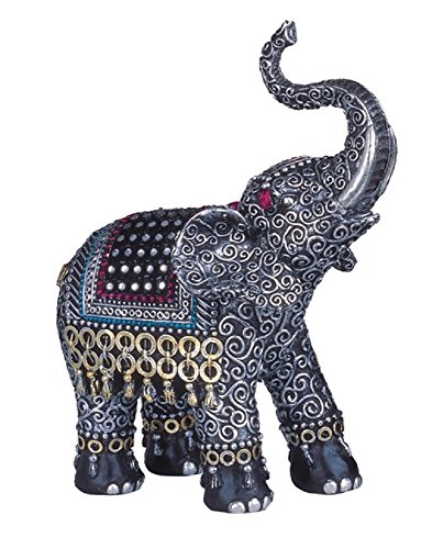 George S. Chen Imports 88051 Schwarzer Thailändischer Elefant mit Rüssel, Polyresin von George S. Chen Imports