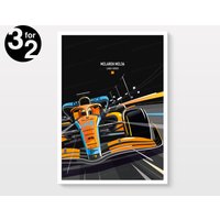 Mclaren Mcl36 - F1 Poster/Formel1 Kunstdruck Rennauto Geschenk Für Fans Lando Norris von GeorgeTravelArt