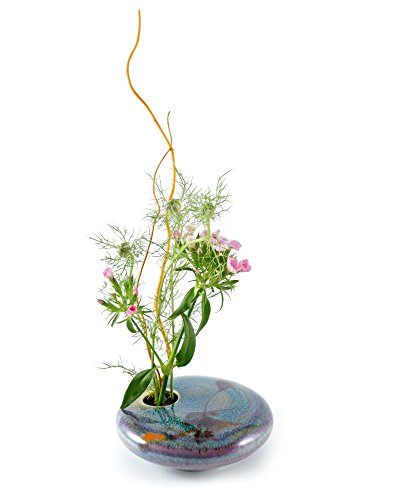 GEORGETOWN (Keramik Runde Ikebana Blumen Vase klein, dunkles Violett Zen von Georgetown Pottery