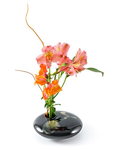 Georgetown Pottery Ikebana Blumenvase, klein, rund, Schwarz von Georgetown Pottery