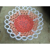 Papier Deko Schale Orange Pfirsich Weiß Wohndekor Modern Trendy Paper Art Papier Deko Schale Orange Pfirsich Weiß Wohndekor Modern Trendy Paper Art von GeorgianaArtAndStyle