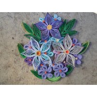 Quilling Papierblumen-Wandkunst Frühlingsblumendekoration von GeorgianaArtAndStyle