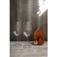 2 Weingläser "Zuhause", Mit Koordinaten Handgraviert von GeortnetesAllerlei