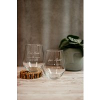 2Er Set Gingläser "Ehepaar Mit Herz", Handgraviert von GeortnetesAllerlei
