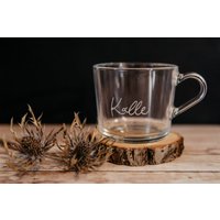 Handgravierte, Personalisierte Tasse Aus Glas von GeortnetesAllerlei