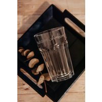 Latte Macchiato Glas Mit Spruch "Blutgruppe Arabica", Handgraviert von GeortnetesAllerlei