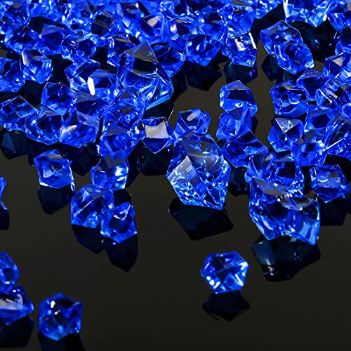 450 Stücke Gefälschte Eiswürfel Diamanten Eis Felsen Acryl Steine Kristalle Kunststoff Würfel Edelsteine Vase Felsen Mittelstücke Vase Füllmaterial Edelsteine Dekor, 2 Größen (Königsblau) von Geosar