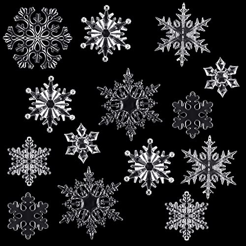 54 Stücke 7 Stile Acryl Schneeflocke Dekorationen Klare Weihnachten Ornamente Weihnachten Schneeflocke Ornamente Kristall Schneeflocke Dekorationen für Weihnachtsbaum Winter Heim und Party von Geosar