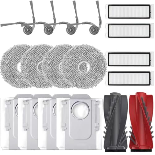 Geoviizon Zubehör für roborock Qrevo Curv/Curve für roborock Qrevo Edge Saugroboter Zubehörset,1 Hauptbürsten, 4 HEPA-Filter, 4 Wischtücher, 4 Staubbeutel, 4 Seitenbürsten Geoviizon Zubehör für roborock Qrevo Curv/Curve für roborock Qrevo Edge Saugroboter Zubehörset,1 Hauptbürsten, 4 HEPA-Filter, 4 Wischtücher, 4 Staubbeutel, 4 Seitenbürsten von Geoviizon