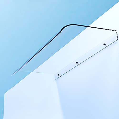 Polycarbonat-Vordach für Haustür,Transparentes Pultbogenvordach,Türvordach,UV-Beständiger Überdachung Haustür,3,5mm Dick Pultvordach,für Garage Balkon Fenster Haus (40x360cm/15.7"x142") von Geovne