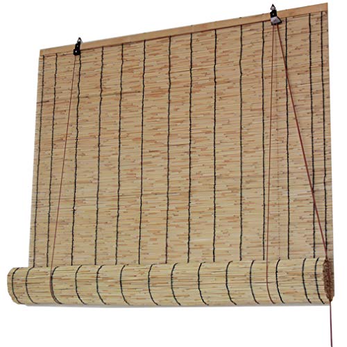 Reed Vorhang Außenrollos,Raffrollo Bambusrollo,Natürliche Garten Terrasse,Reed Vorhang Ohne Bohren,Weitere Größen Wählbar (120x300cm/47x118in) von Geovne