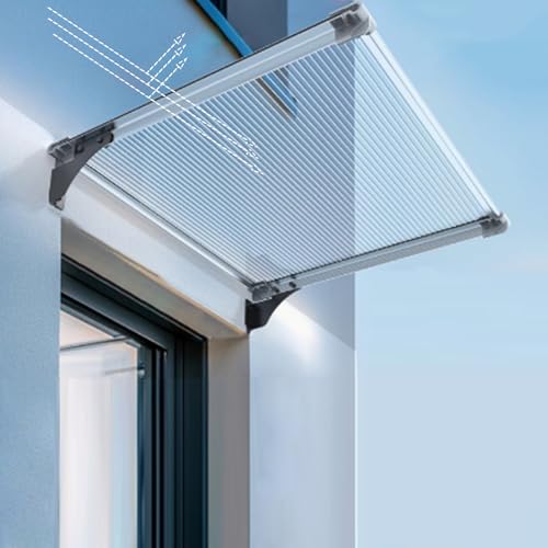 Vordach Haustür, Türdach für draußen,Gartenterrasse Regenschutz Markise,UV-beständiger Türüberdachung,Schalldämmende Baldachin,Aluminiumrahmen und Polycarbonat-Abdeckung (80x340cm/31 x134,Clear) Vordach Haustür, Türdach für draußen,Gartenterrasse Regenschutz Markise,UV-beständiger Türüberdachung,Schalldämmende Baldachin,Aluminiumrahmen und Polycarbonat-Abdeckung (80x340cm/31 x134,Clear) von Geovne