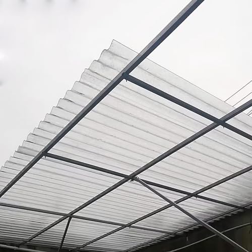 Wellplatten,2mm Dachplatten,Transparent Kurzrollen,FRP-Tageslichtplatten,Wetterfest/UV-Beständig Dachblech für Gerätehaus,für Gewächshaus Carports,1/3/6/8/13/14 Stück (0.9x1.5m/35x59in,3 Pcs) von Geovne