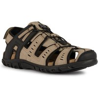 Geox Sandale "UOMO SANDAL STRADA C", Sommerschuh, Klettschuh, Outdoorsandale, mit Lederfußbett von Geox