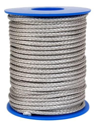 Dyneema Flechtschnur Seil Dyneemaseil Flechtleine aus Dyneema - Durchmesser 2.5mm - 25 Meter Fb. grau von Gepotex