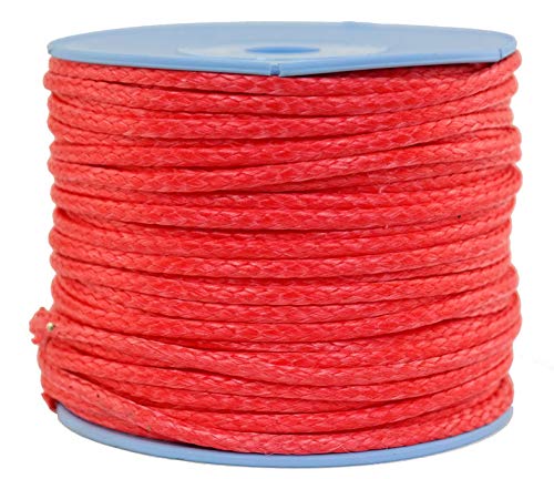 Dyneema Flechtschnur Seil Dyneemaseil Flechtleine aus Dyneema - Durchmesser 3mm - 50 Meter Fb. rot von Gepotex