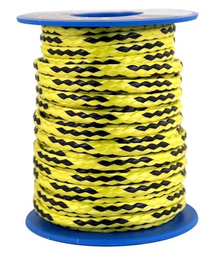 Dyneema Flechtschnur Seil Dyneemaseil Flechtleine aus Dyneema - Durchmesser 4mm - 10 Meter Fb.gelb-schwarz von Gepotex