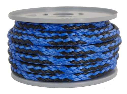 Dyneema Seil Flechtleine Dyneemaseil Farbe blau-schwarz Durchmesser 8mm - 5.300 daN - Länge: 10 Meter von Gepotex