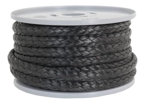 Dyneema Seil Flechtleine Dyneemaseil Farbe schwarz Durchmesser 8mm - 5.300 daN - Länge: 10 Meter von Gepotex