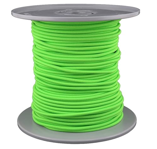 Gepolight® Gummiseil/Expanderseil 100 Meter Durchmesser 5mm neon-grün Fluoreszierend (leuchtet unter Schwarzlicht) von Gepotex
