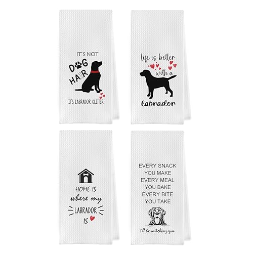 Gqtt Geschirrtücher Labrador Retriever – Labrador-Geschenke: Küche, Hand, Geschirrtücher (1624 Zoll, 4 Stück) von Geqtt