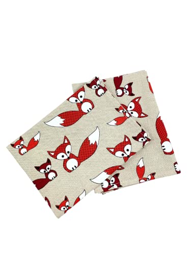 Ger3as 2er-Set: Gourmet Geschirrtücher Küchenhandtücher Leinen/Baumwolle Handtücher Tücher 50x70 cm Halbleinen Stonewashed Jacquard oder Bedruckt (Fuchs) Ger3as 2er-Set: Gourmet Geschirrtücher Küchenhandtücher Leinen/Baumwolle Handtücher Tücher 50x70 cm Halbleinen Stonewashed Jacquard oder Bedruckt (Fuchs) von Ger3as
