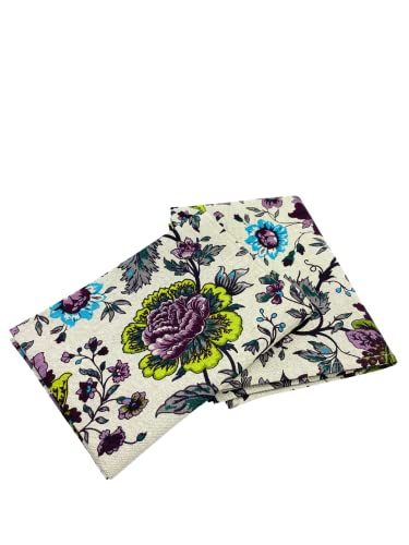 Ger3as 2er-Set: Gourmet Geschirrtücher Küchenhandtücher Leinen/Baumwolle Handtücher Tücher 50x70 cm Halbleinen Stonewashed Jacquard oder Bedruckt (Blumen) von Ger3as
