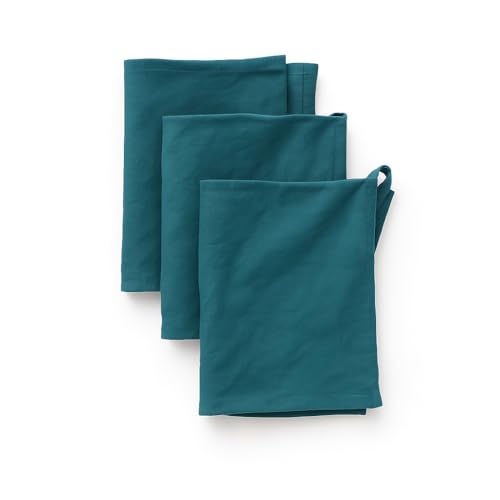 Ger3as Geschirrtücher Leinen – 3er-Set aus 100% Leinen – 45x65 cm Küchentücher mit Aufhänger – Leinentücher Made in Litauen – Hochwertige, saugstarke Trockentücher von Ger3as