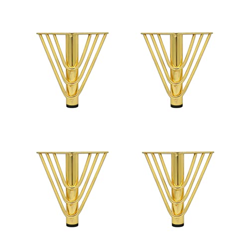 4 Stück dreieckige Tischbeine, Sofabeine DIY Metallmöbelfüße, geeignet für Schränke, Sofas, Couchtische, TV-Schränke und andere Möbelbeine, Gold-15 cm/5,90 Zoll Made in China von GerRit