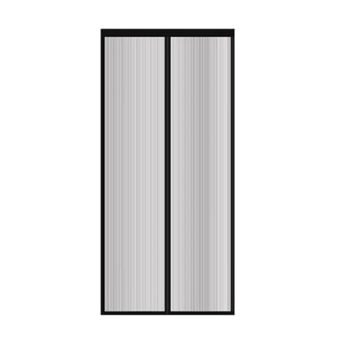 Anti-Mücken-Türvorhang, magisch, selbstklebend, verschlüsselt, Magnetblock, magnetischer Türvorhang, Moskitonetz (Farbe: Schwarz, Breite 130 cm, Größe: Höhe 175 cm) von GerRit